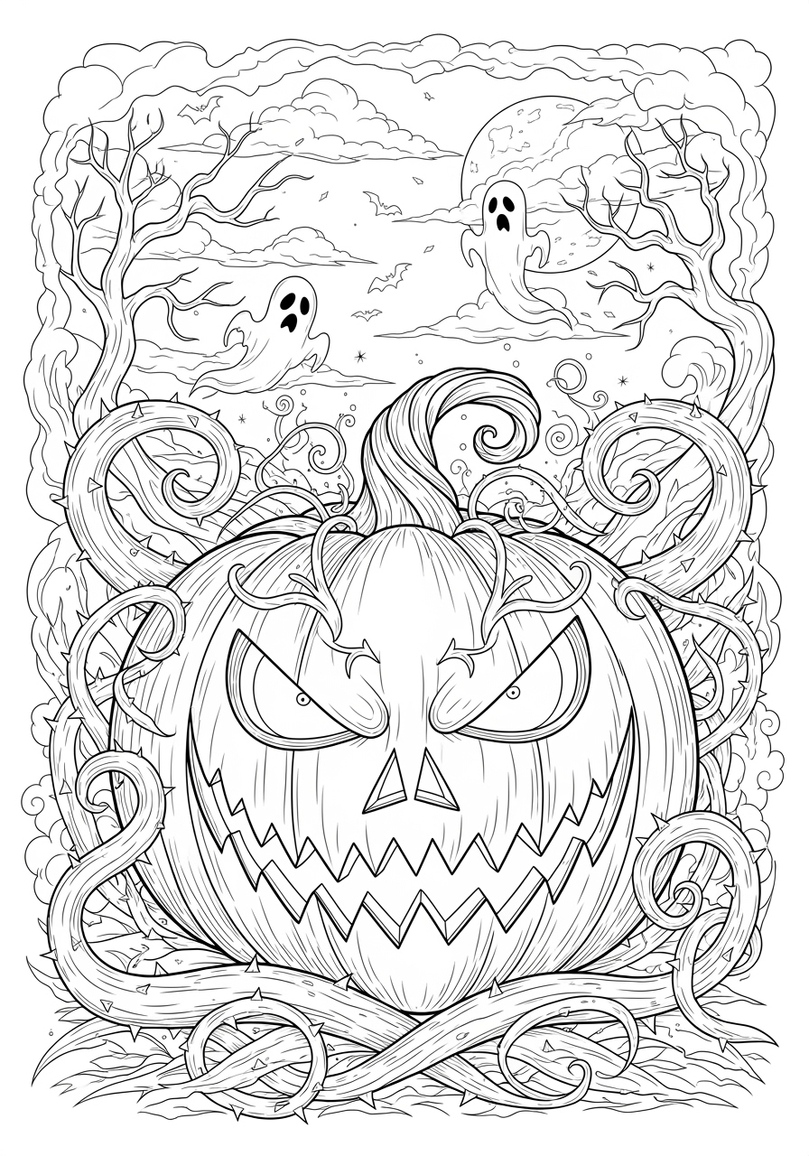 scary halloween coloring page