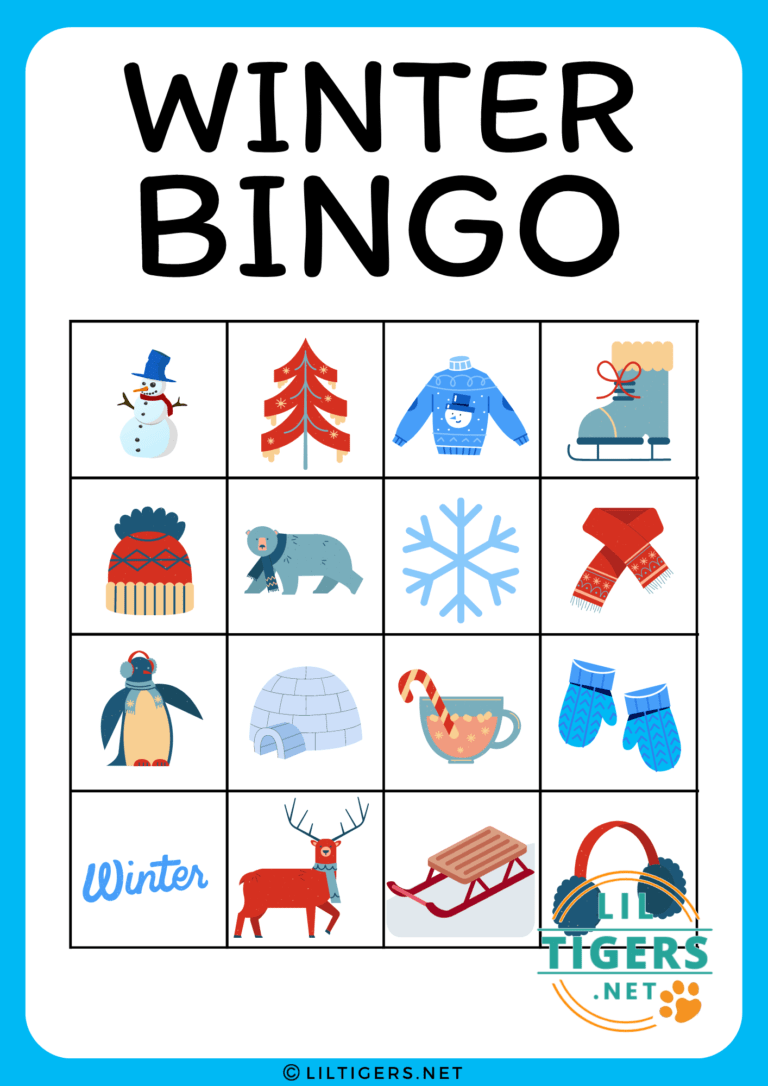 Winter Bingo Printable Printable Party Favors