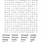 Winter Holidays Word Search WordMint