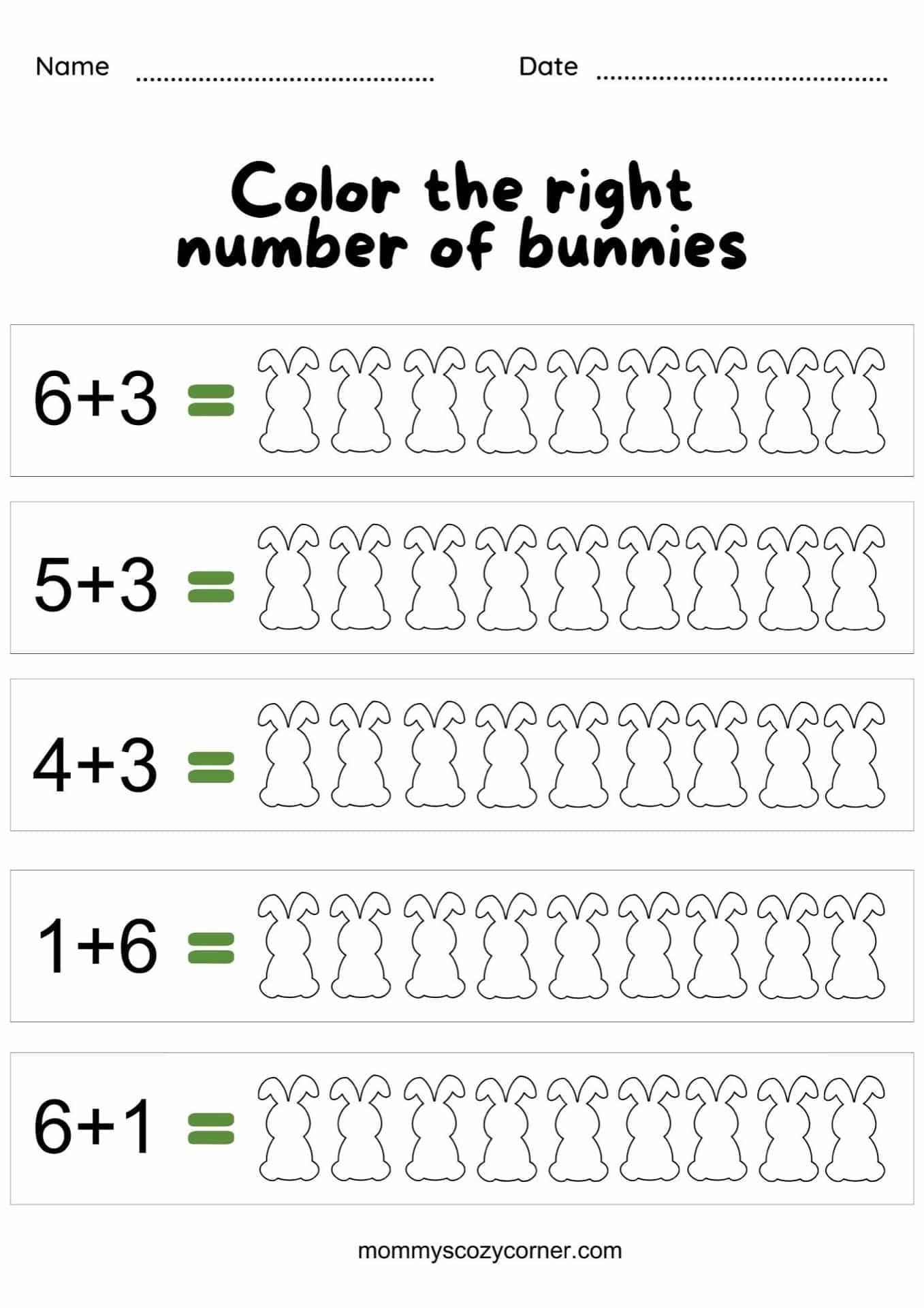 2 Easter Addition Math Worksheets For Kids