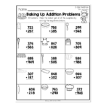 2nd Grade Math Worksheets 3 Digit Addition With Regrouping Baking Up Addition Problems Lucky Little Learners