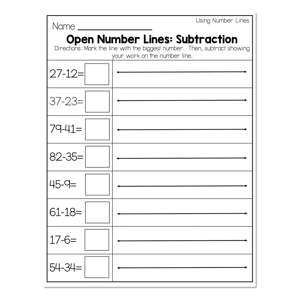 2nd Grade Math Worksheets Number Line Using A Number Line Open Number Line Subtraction Lucky Little Learners 2nd Grade Math Worksheets Number Line Using A Number Line Open Number Line Subtraction Lucky Little Learners