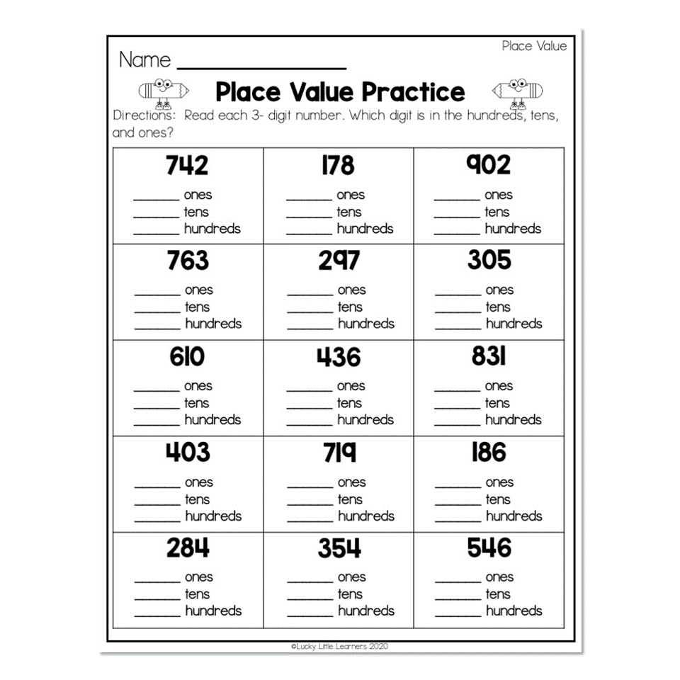 2nd Grade Math Worksheets Place Value Place Value Place Value Practice Lucky Little Learners 2nd Grade Math Worksheets Place Value Place Value Place Value Practice Lucky Little Learners