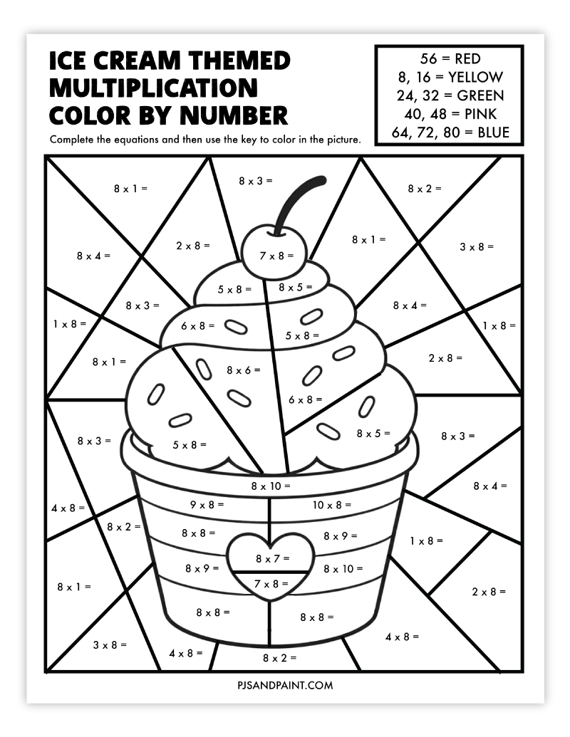 5 Free Printable Multiplication Color By Number Worksheets Pjs And Paint 5 Free Printable Multiplication Color By Number Worksheets Pjs And Paint