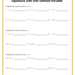 7th Grade Algebra Worksheets