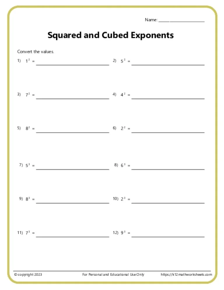 7th Grade Algebra Worksheets