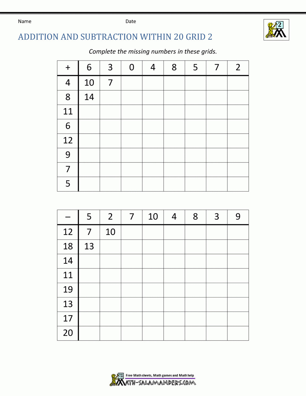 addition and subtraction within 20 worksheets addition and subtraction within 20 worksheets