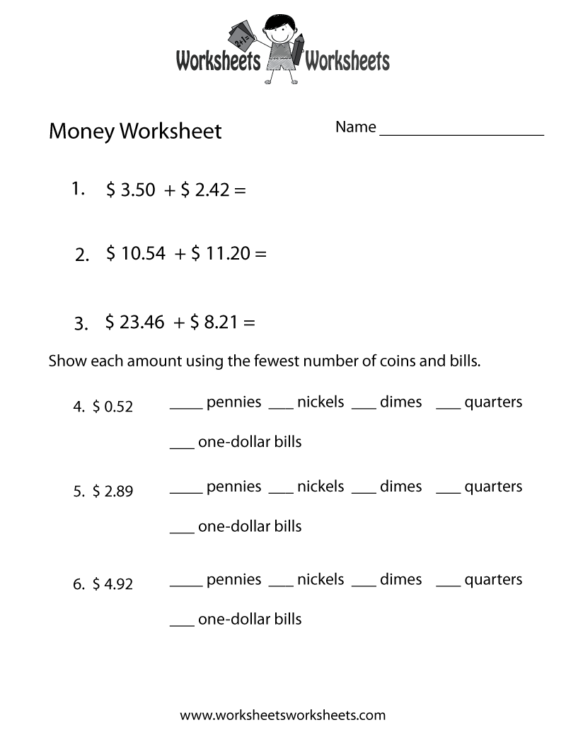 money addition worksheets money addition worksheets