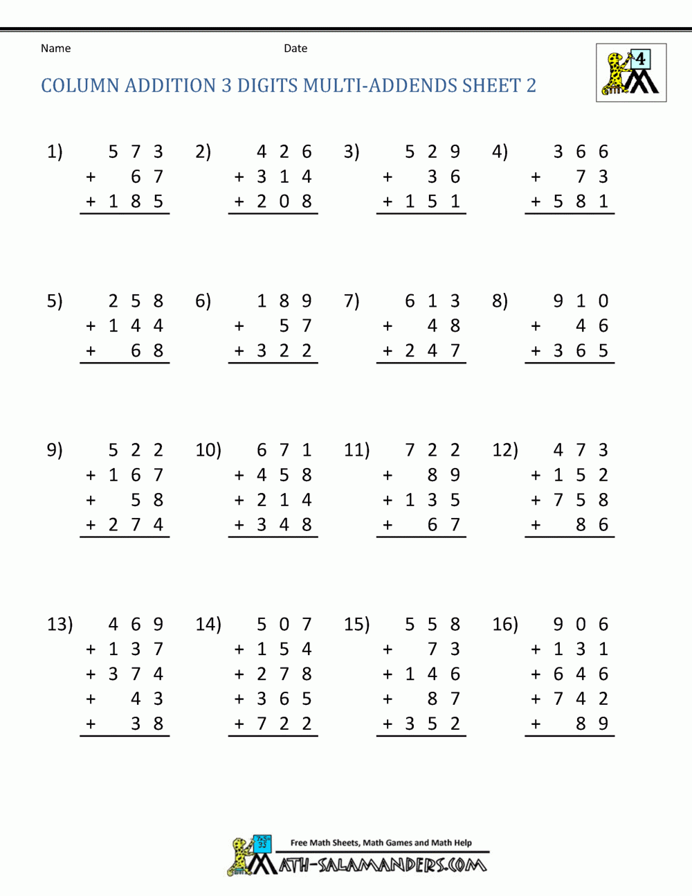 Addition Regrouping Worksheet 4th Grade Addition Regrouping Worksheet 4th Grade