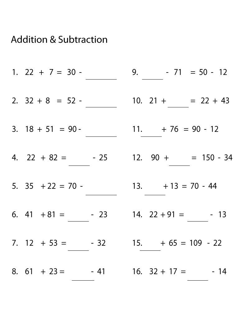 addition and subtraction worksheet addition and subtraction worksheet
