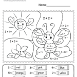 Color By Addition Worksheet Free Printable PDF