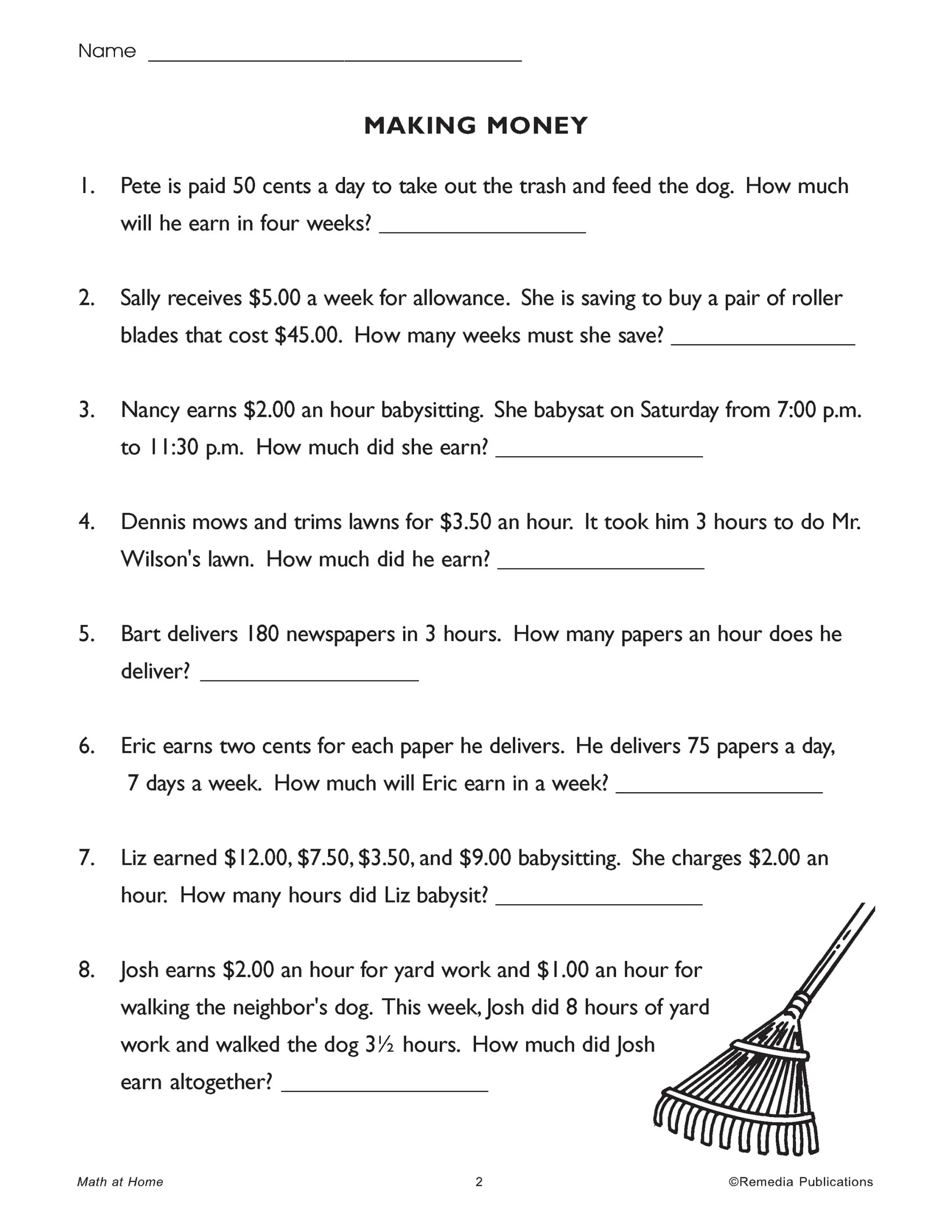 CONSUMER MATH At HOME Life Skills Word Problems Etsy
