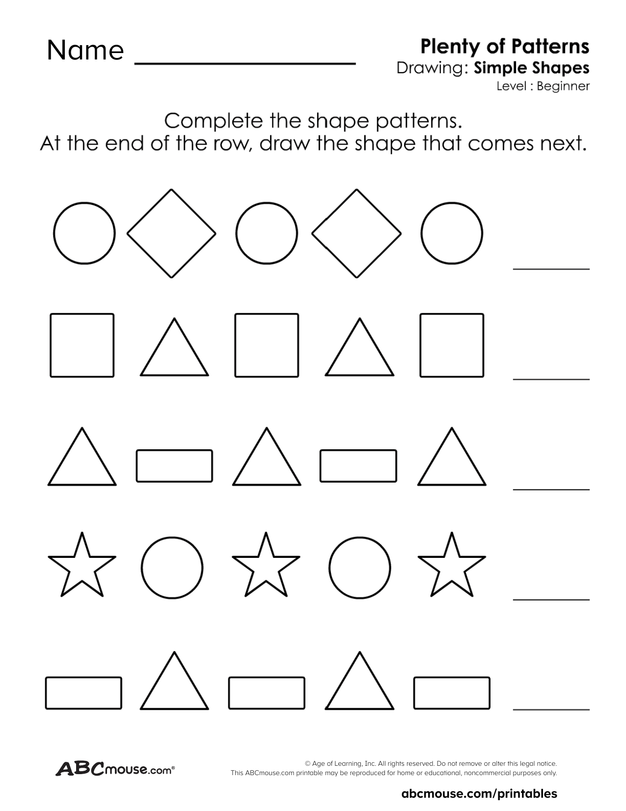 Easy Pattern Worksheets For Preschool And Kindergarten FREE Printables ABCmouse Easy Pattern Worksheets For Preschool And Kindergarten FREE Printables ABCmouse