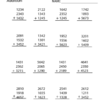 Fourth Grade Addition Worksheet