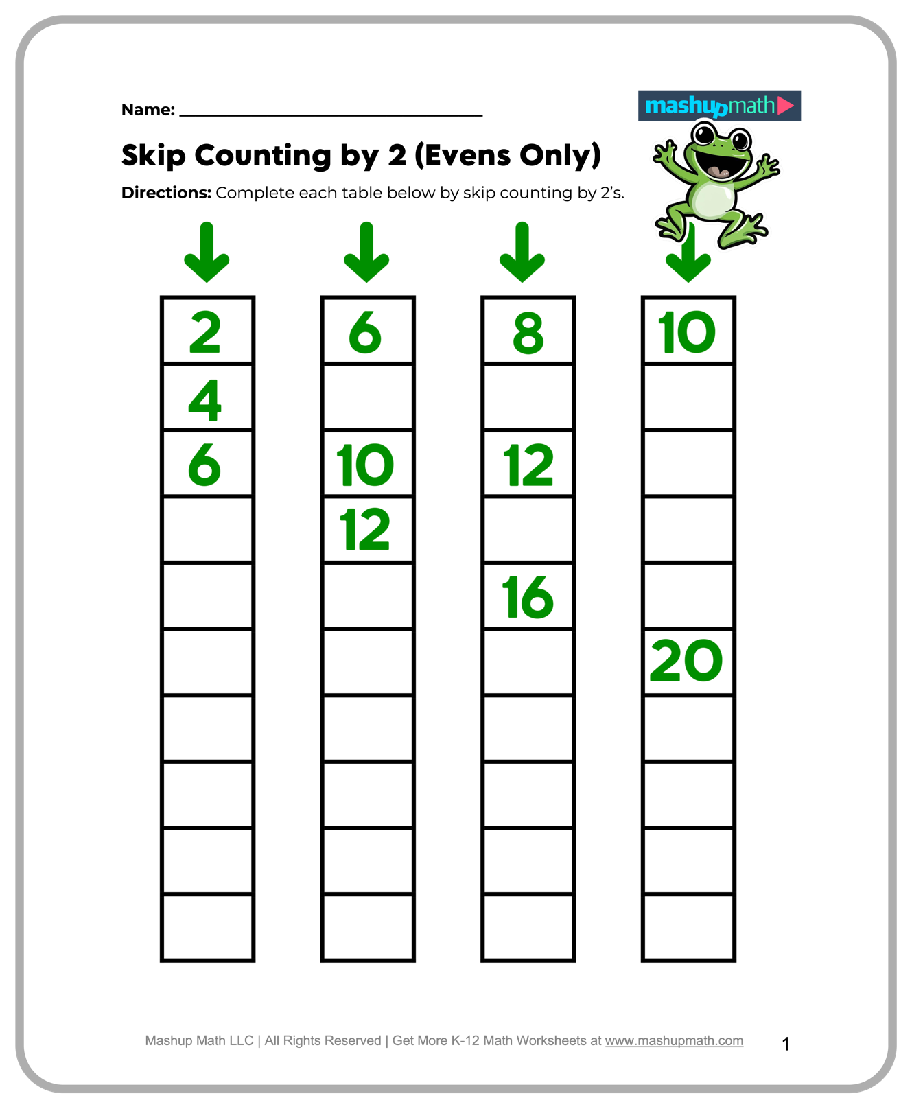 Free 2nd Grade Math Worksheets Printable W Answers Mashup Math