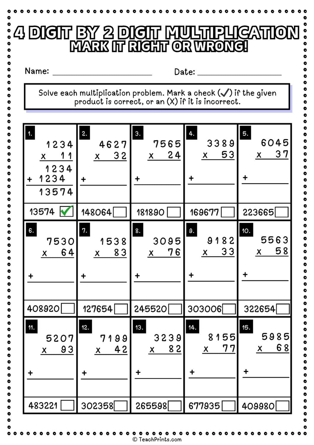 double digit multiplication worksheets