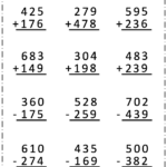 Free Addition And Subtraction Worksheet 3 Digit Numbers With Regrouping