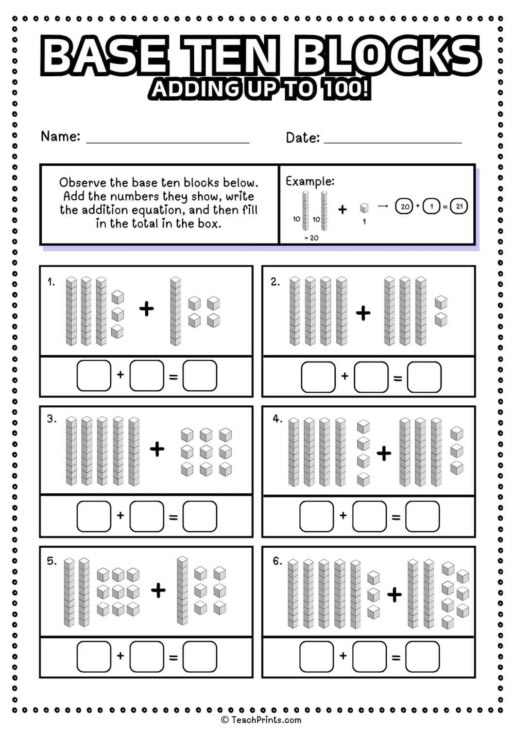 Free Base Ten Blocks Worksheets Teach Prints Free Base Ten Blocks Worksheets Teach Prints