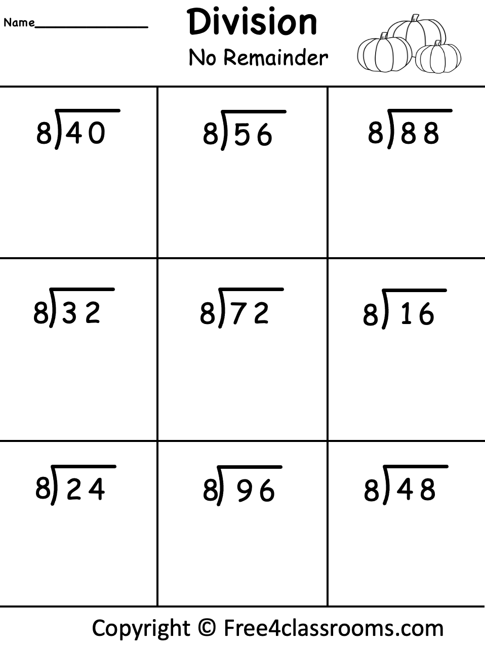Free Division Worksheet 2 Digits By 1 No Remainder Halloween Free Division Worksheet 2 Digits By 1 No Remainder Halloween