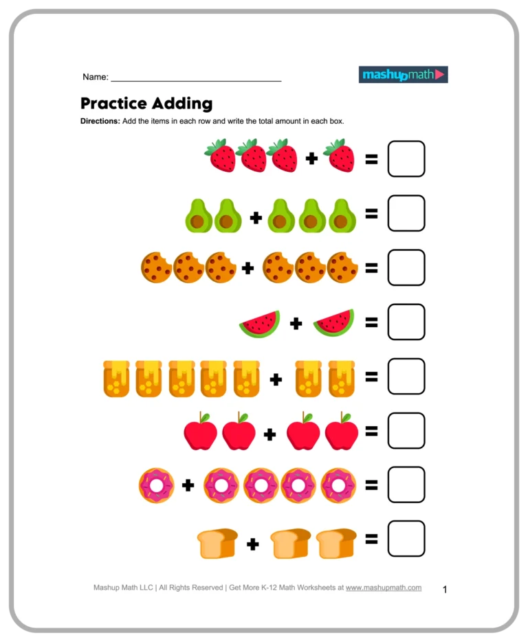Free Kindergarten Math Worksheets Printable Mashup Math