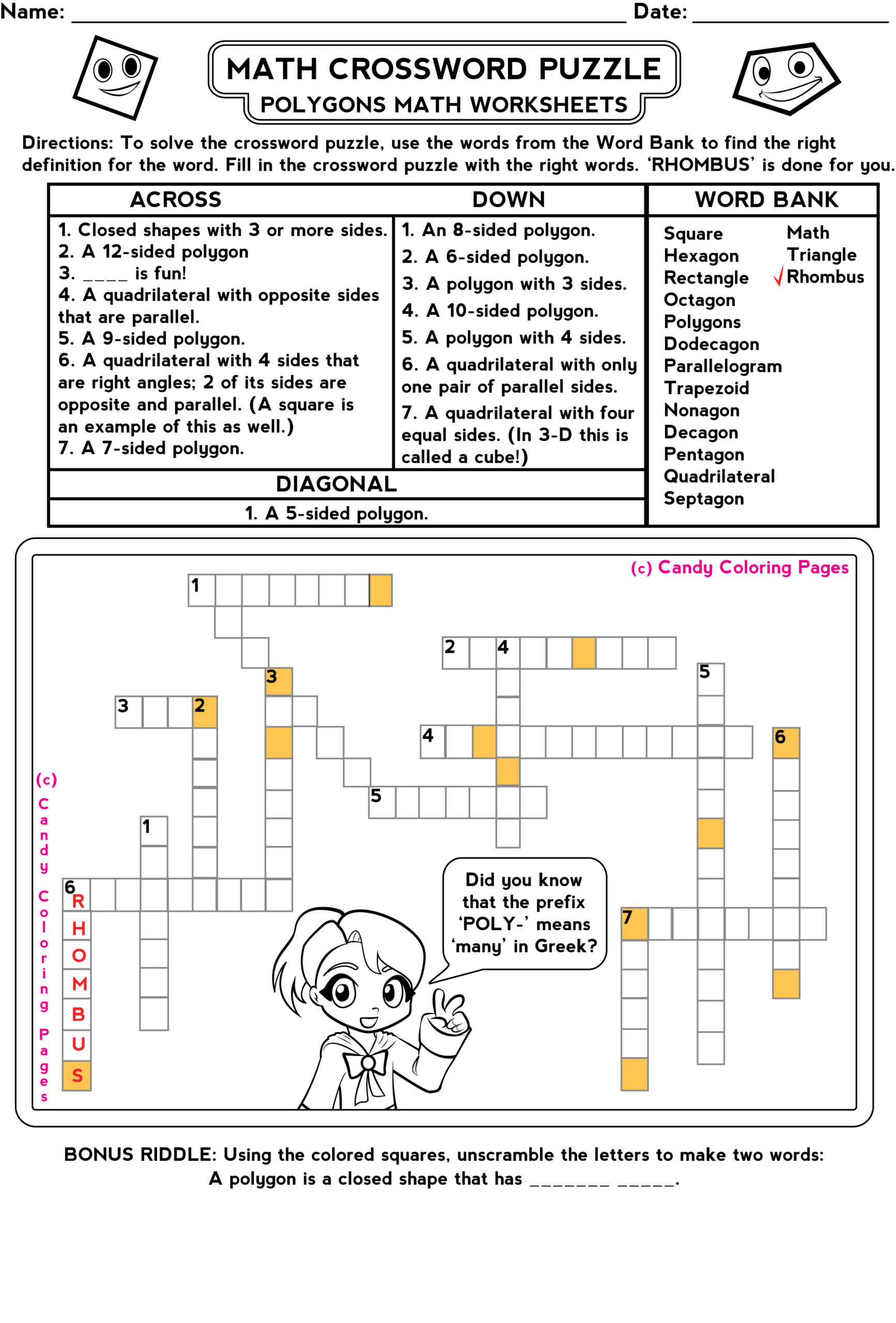 math games worksheets