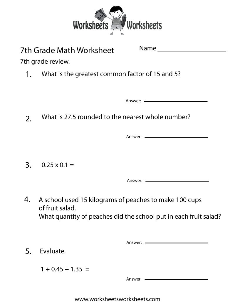 math worksheets grade 7 math worksheets grade 7
