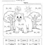 Free Printable Making 10 Math Coloring Worksheet