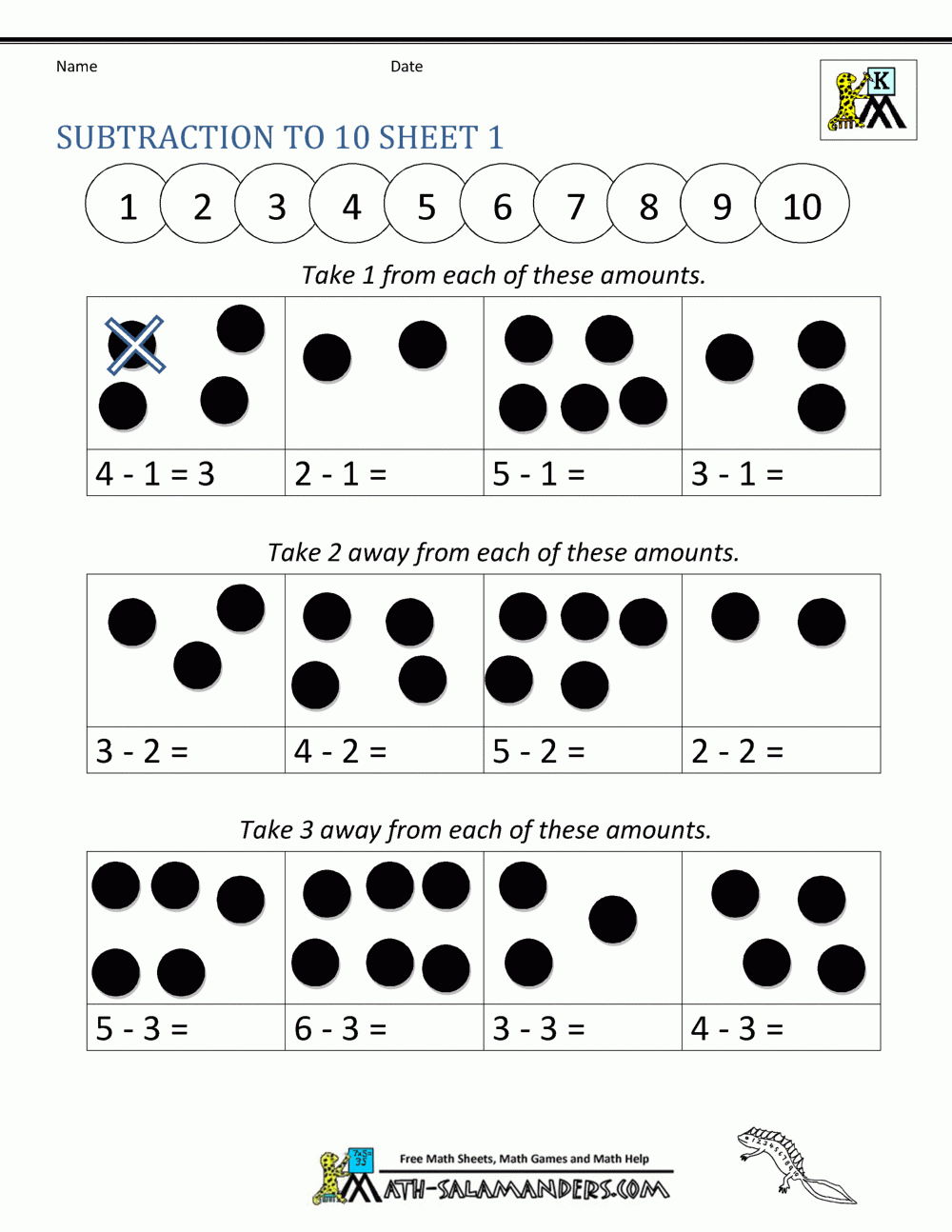 addition and subtraction worksheet for kg