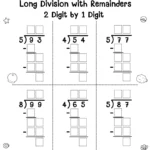 Long Division Practice 2 Digit By 1 Digit Worksheets Etsy