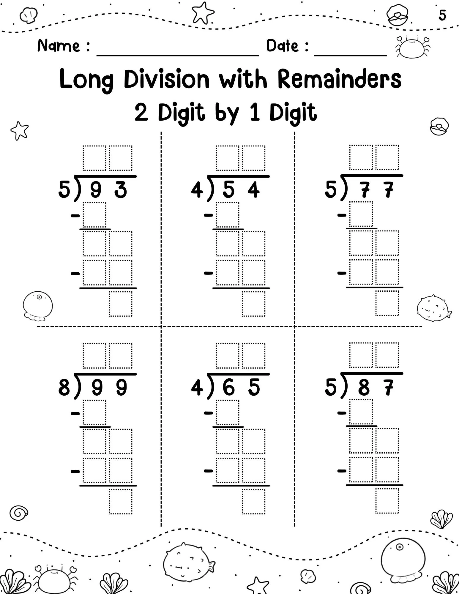 Long Division Practice 2 Digit By 1 Digit Worksheets Etsy Long Division Practice 2 Digit By 1 Digit Worksheets Etsy