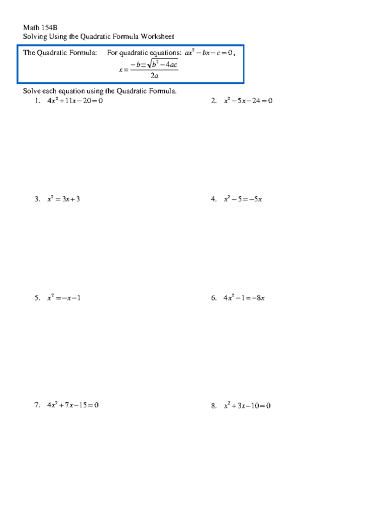 Math 154B Quadratic Formula Applications Graph Sketching Guide Studocu