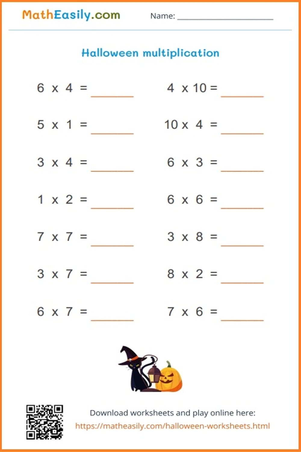 halloween math worksheets