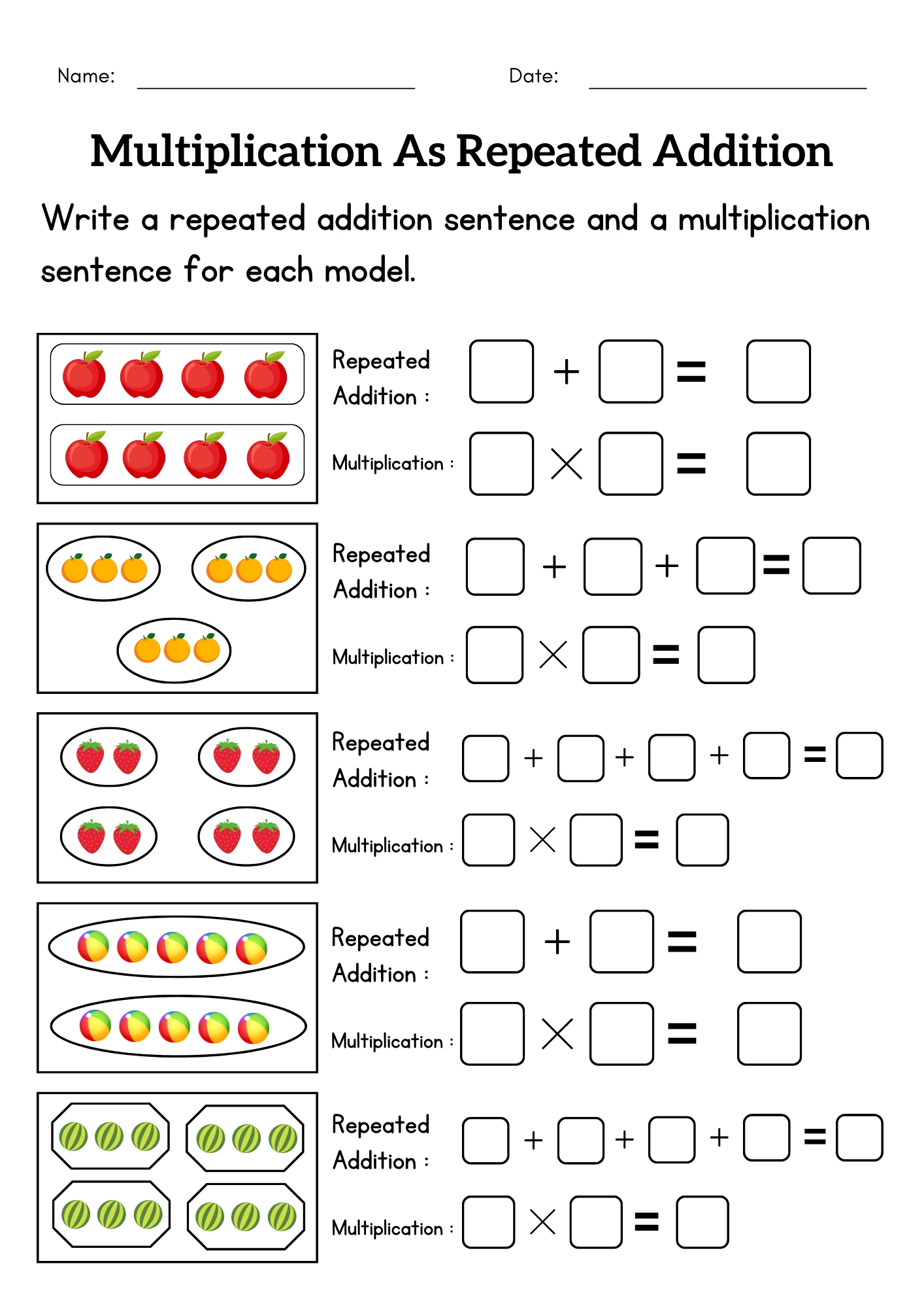 Multiplication As Repeated Addition Worksheet Printable Art Activities Multiplication As Repeated Addition Worksheet Printable Art Activities