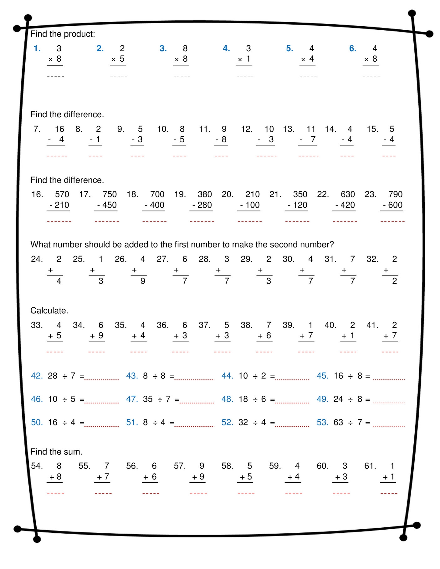 Ninalazina Addition Subtraction Multiplication Division Worksheets Pdf Upload V2 Page 2 Created With Publitas