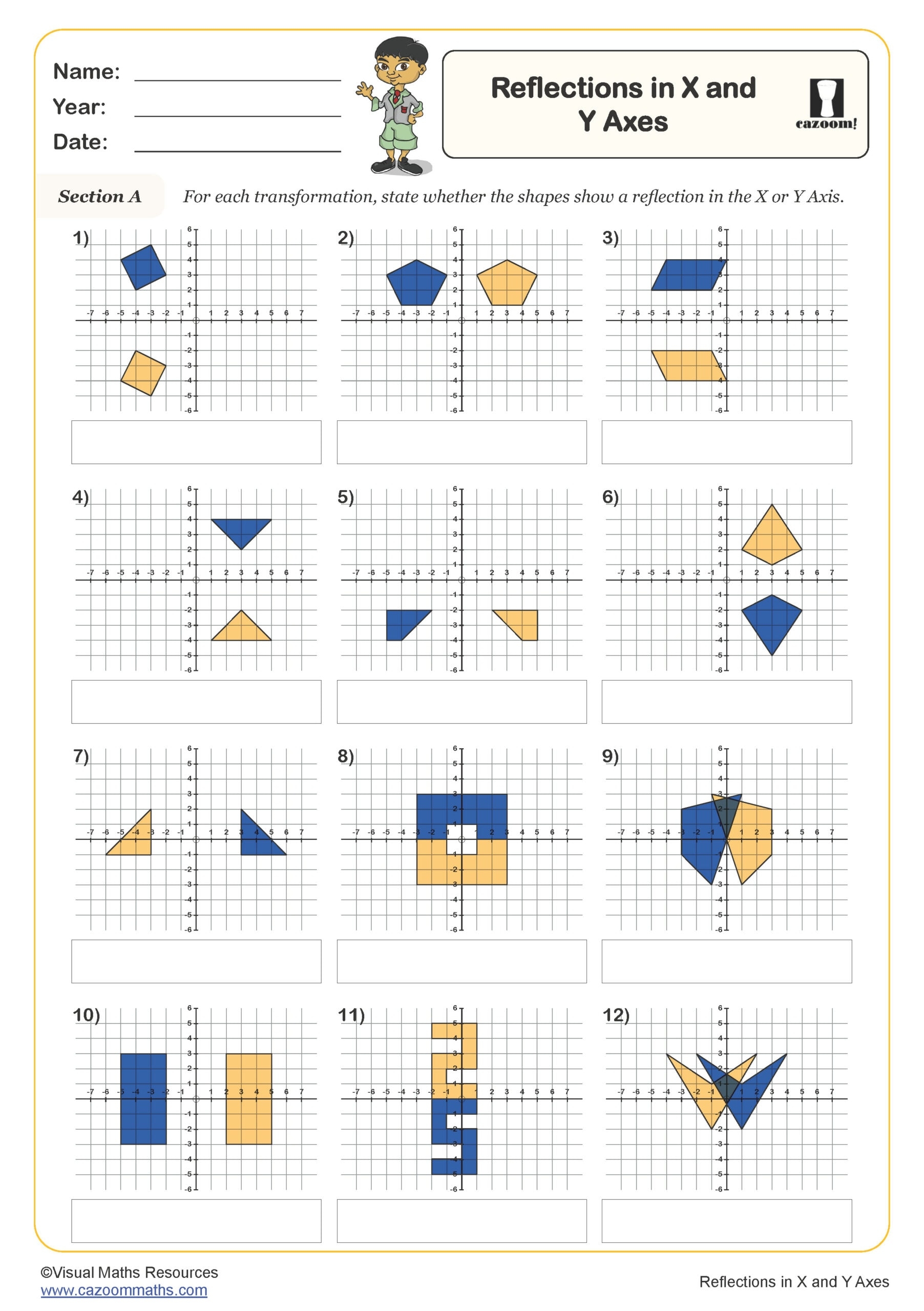 Reflection In X And Y Axes Worksheet Key Stage 2 PDF Geometry Worksheets Reflection In X And Y Axes Worksheet Key Stage 2 PDF Geometry Worksheets