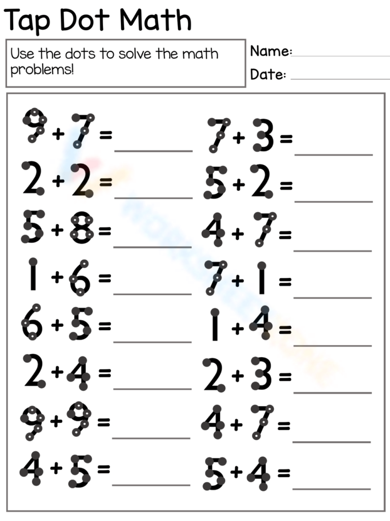Touch Math Worksheets Hands On Number Learning