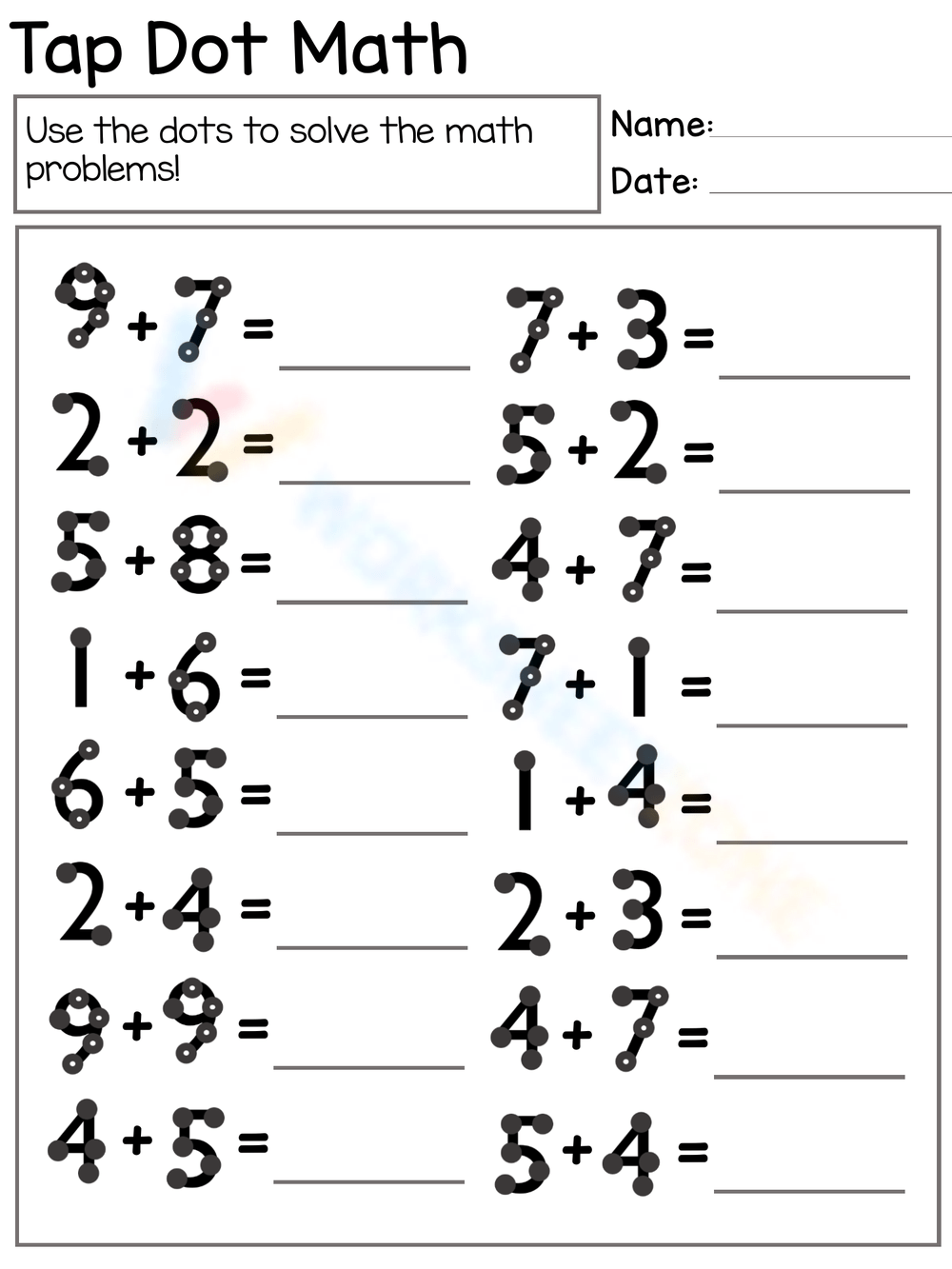 Touch Math Worksheets Hands On Number Learning Touch Math Worksheets Hands On Number Learning