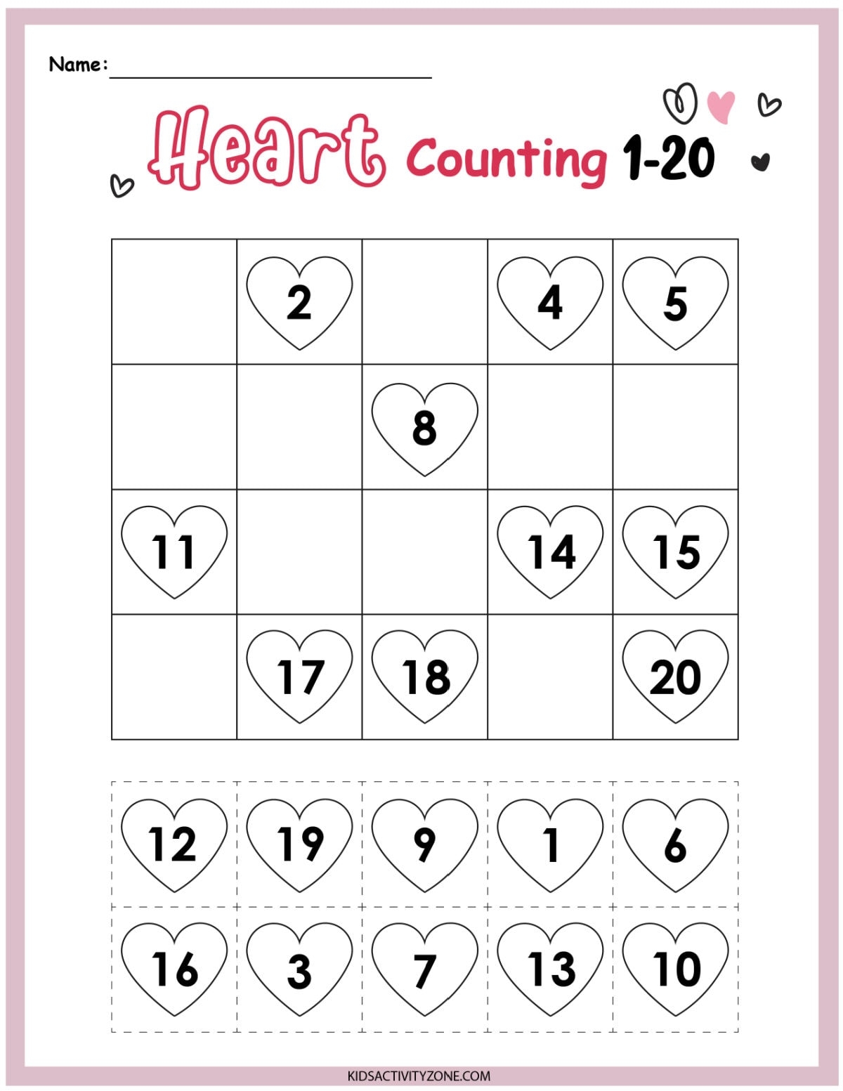valentine math worksheets