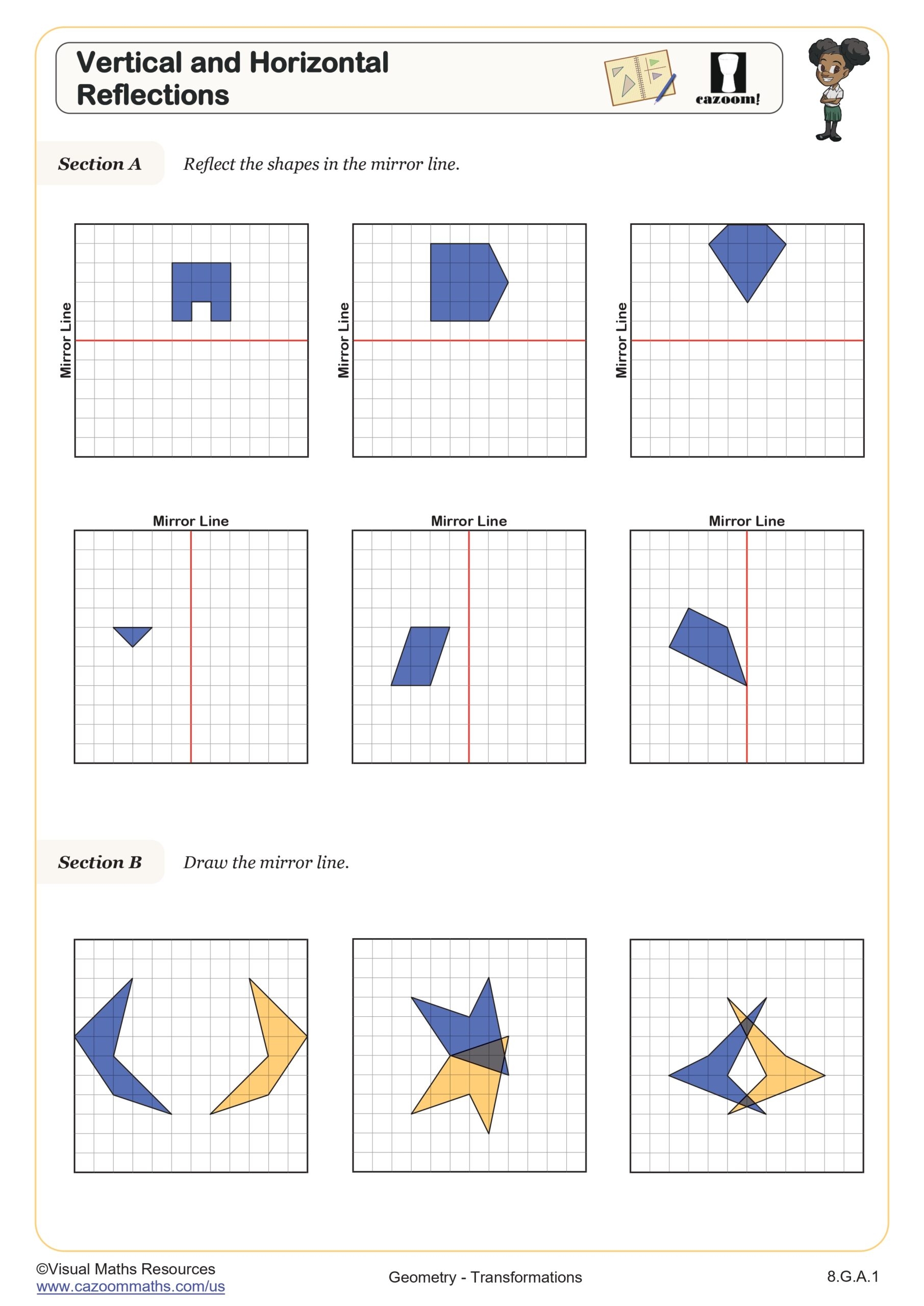 Vertical And Horizontal Reflections Worksheet Fun And Engaging 8th Grade PDF Worksheets Vertical And Horizontal Reflections Worksheet Fun And Engaging 8th Grade PDF Worksheets
