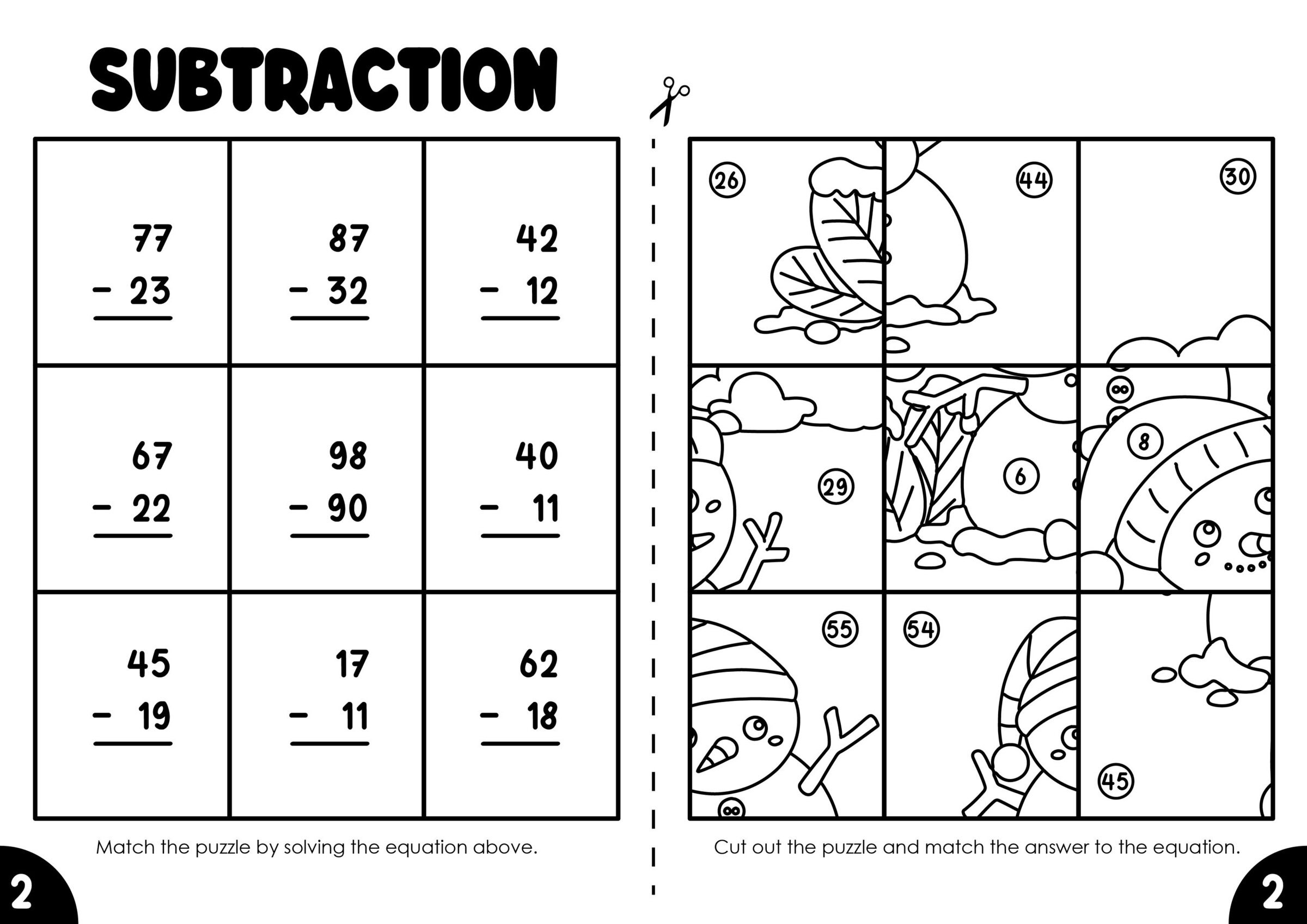 Winter Math Puzzle Worksheets With 2 Digit Subtraction With And Without Regrouping Teaching Ideas Made Easy Winter Math Puzzle Worksheets With 2 Digit Subtraction With And Without Regrouping Teaching Ideas Made Easy
